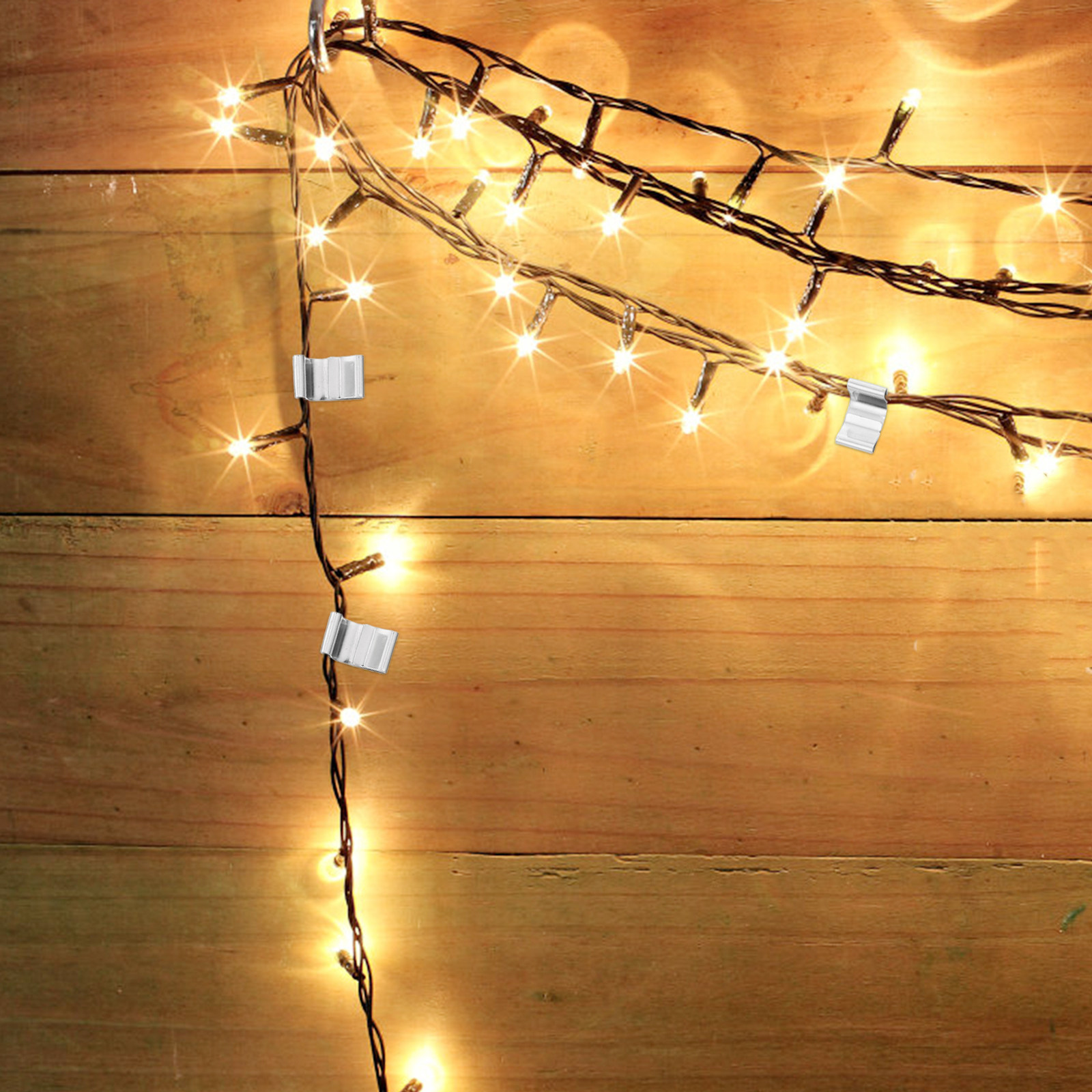 Christmas Lights Outdoor - 100Pcs Rust Resistant Metal Gutter String