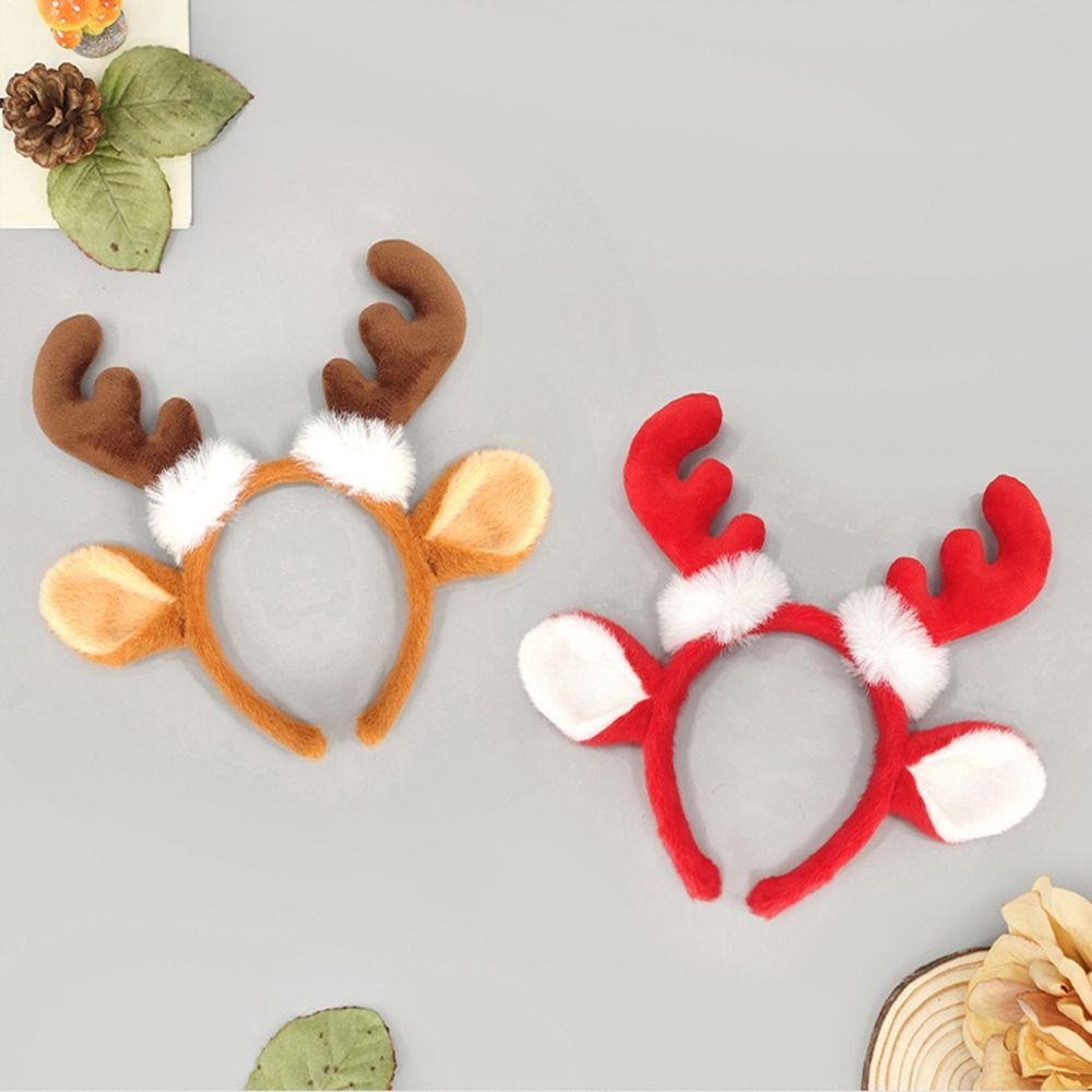Plush Antler Headband Cute Fes - Reindeer Antlers Headband recension och pris