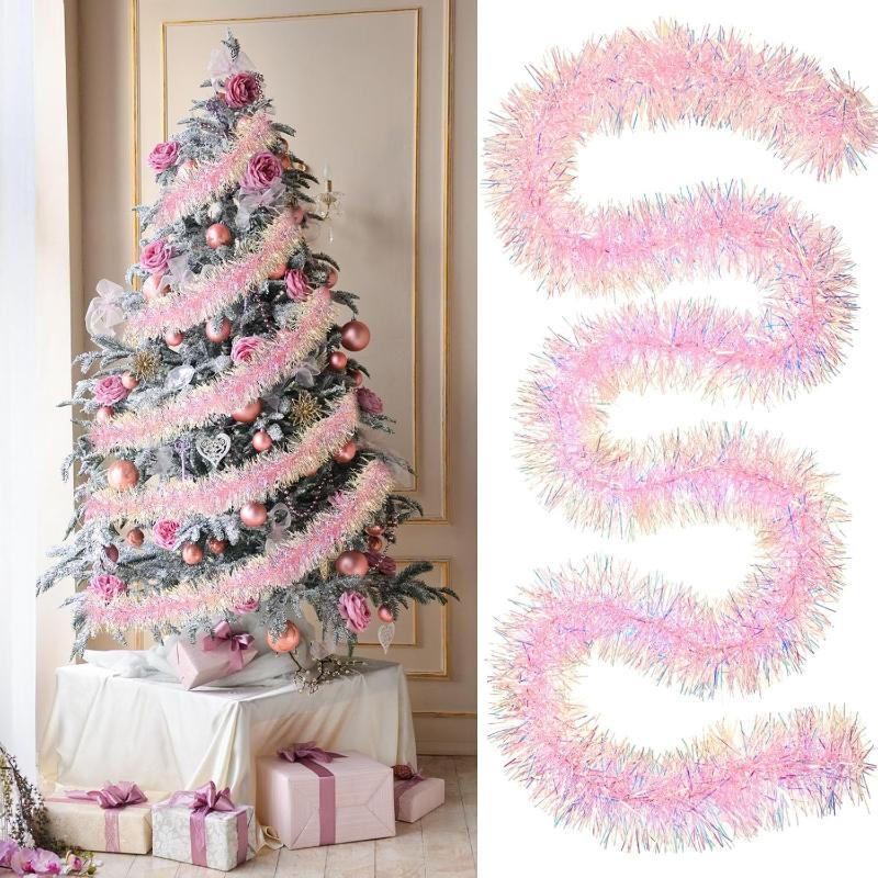 1/3/5PCS 2M Pink Christmas Tin - Tinsel Garland Decoration recension och pris