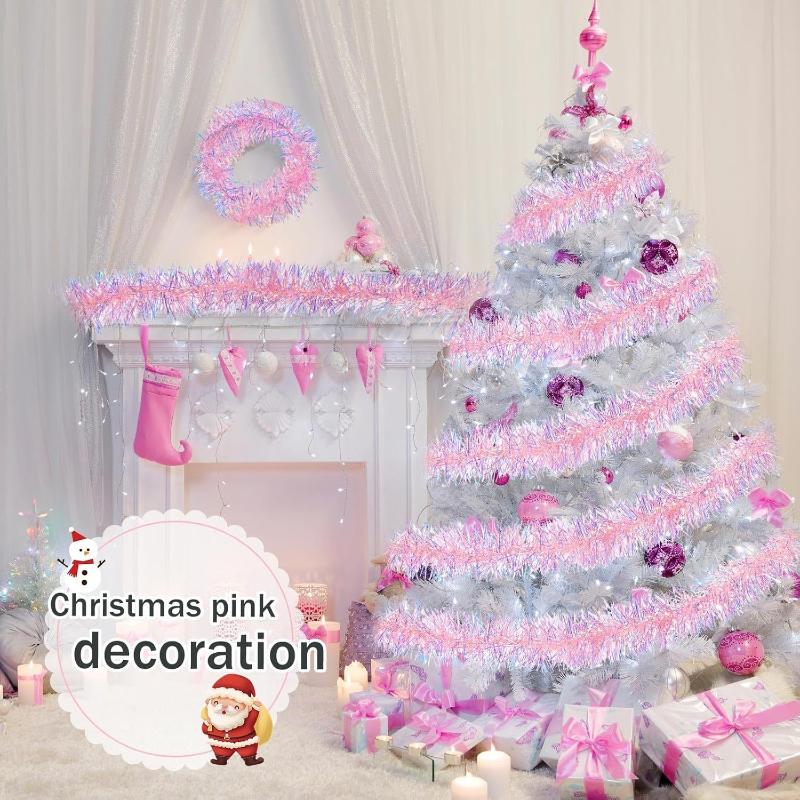 1/3/5PCS 2M Pink Christmas Tin - Tinsel Garland Decoration recension och pris