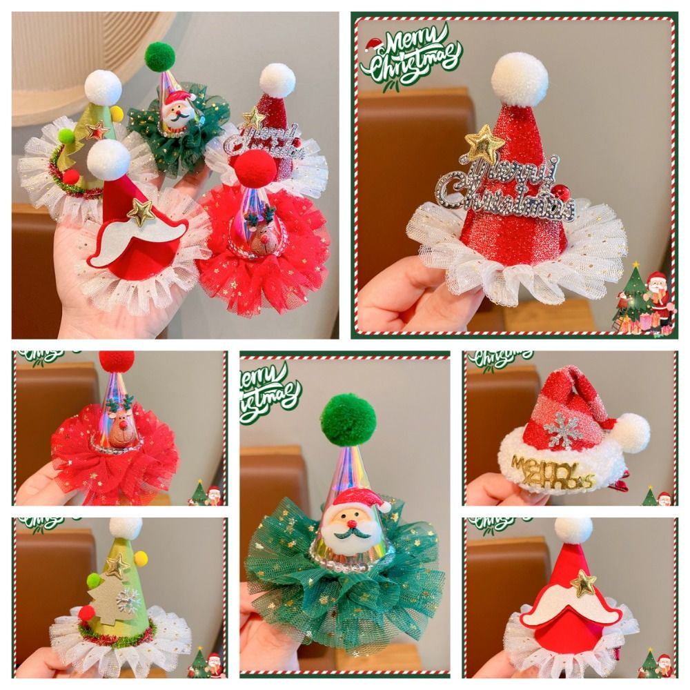 Cute Star Christmas Hair Clip  - Santa Hat Plush recension och pris