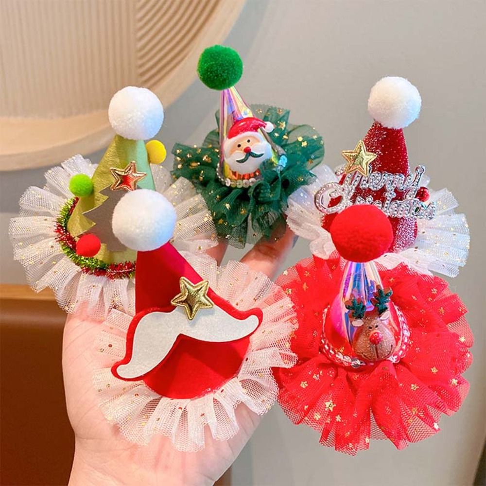 Cute Star Christmas Hair Clip  - Santa Hat Plush recension och pris