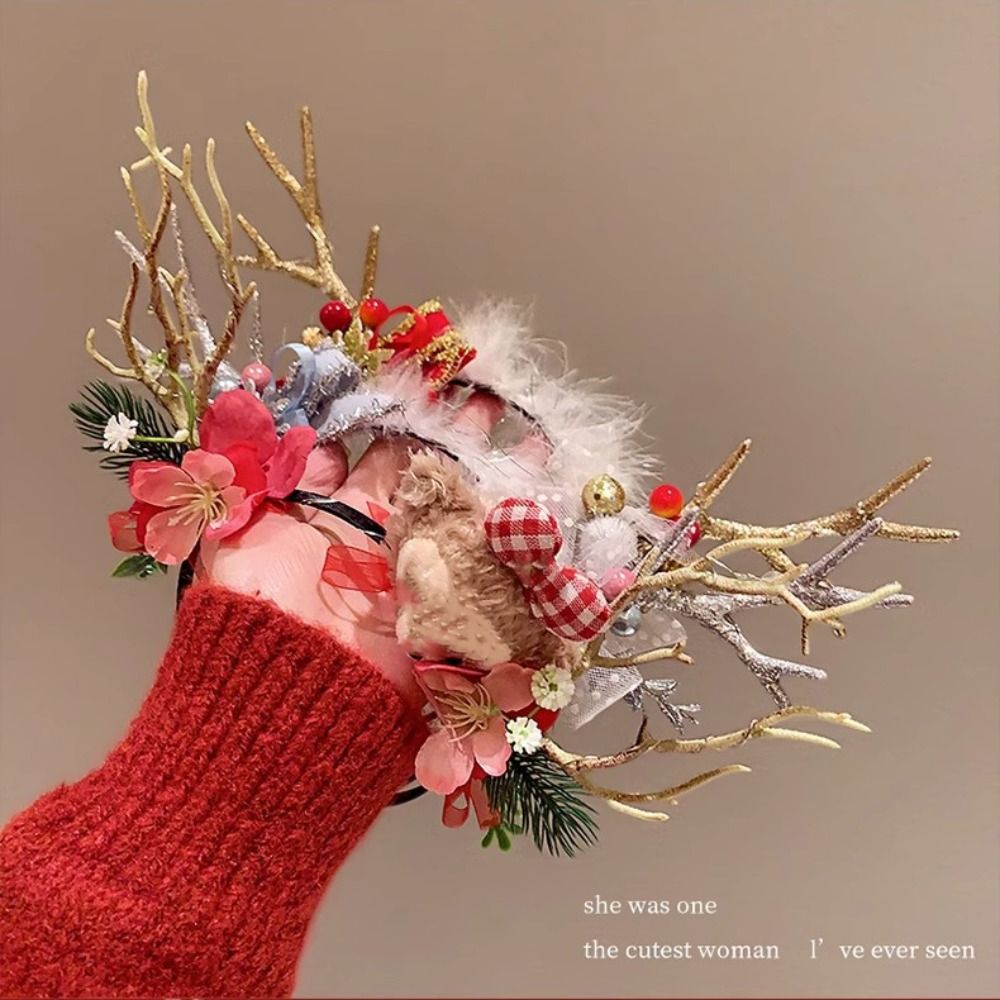 Plush LED Christmas Headband G - Reindeer Antlers Headband recension och pris