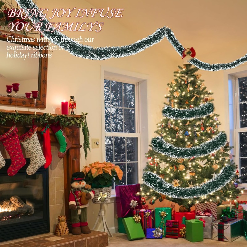 2/20m Christmas Ribbon Garland - Tinsel Garland Decoration recension och pris